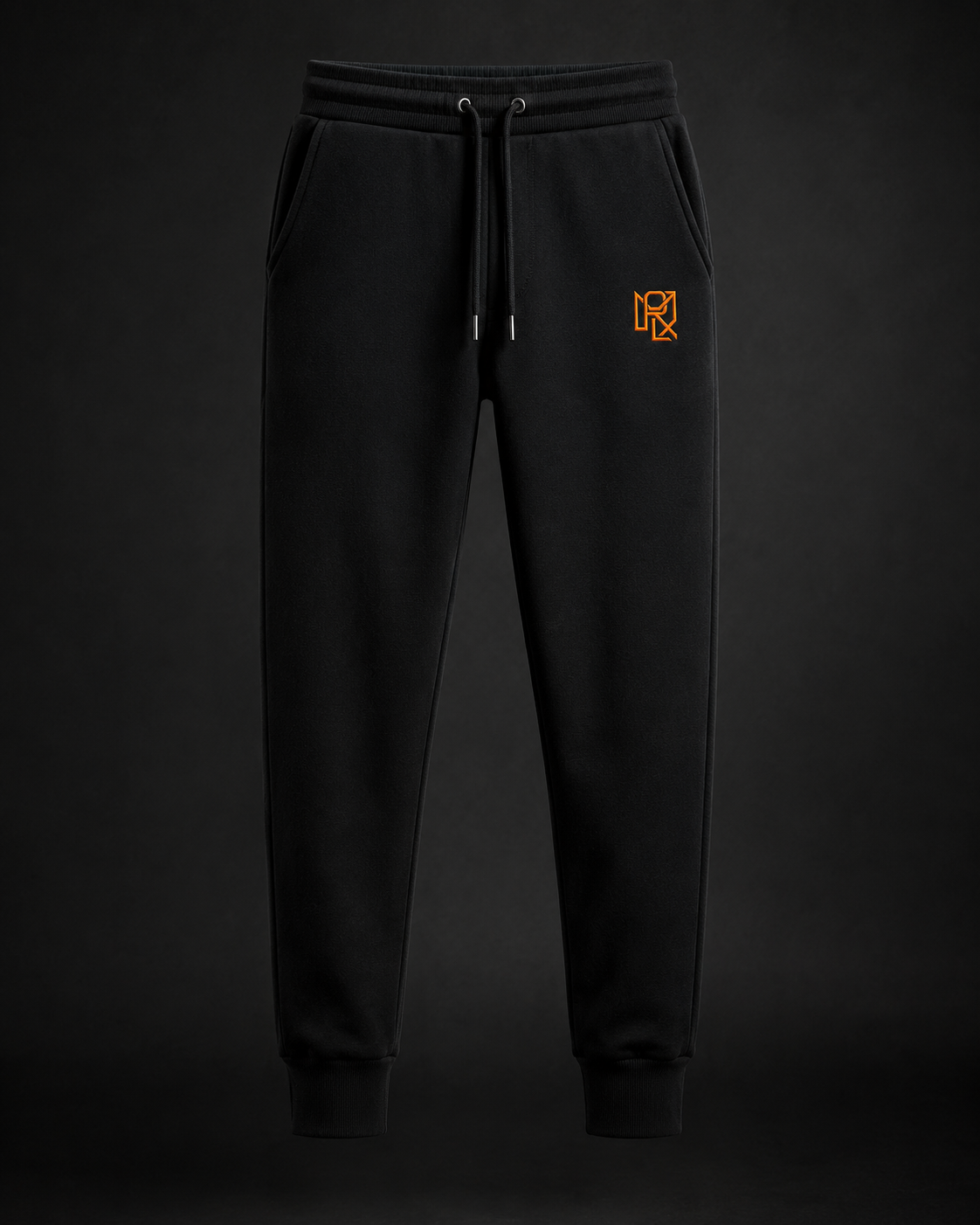 MORLX Squad 94 black kids joggers with orange monogram