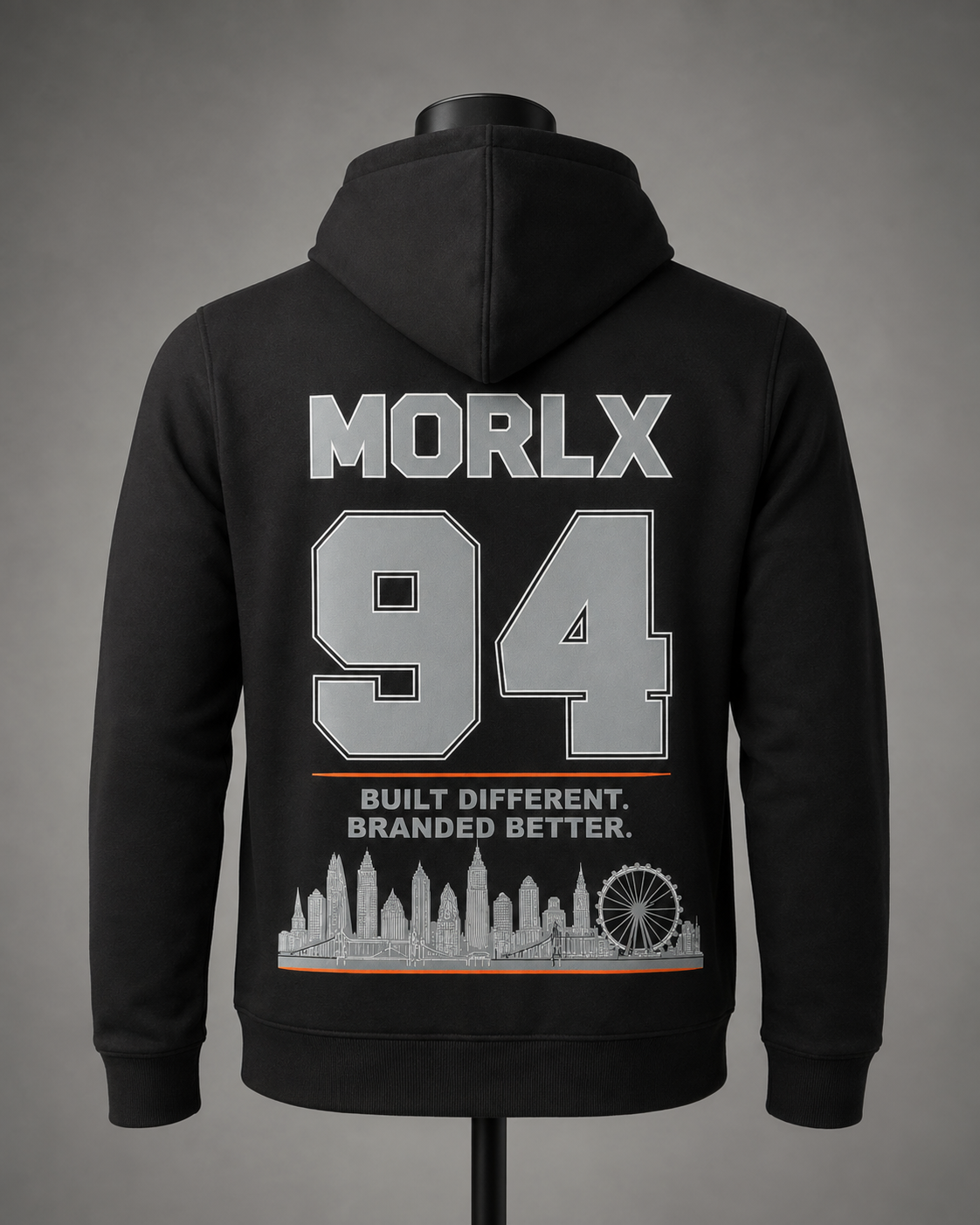 MORLX 94 heavyweight jumper back on black mannequin